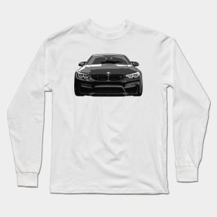 Grey BMW M4 Illustration Long Sleeve T-Shirt